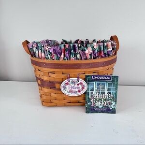 Longaberger 1997 May Series Petunia Basket with accessories